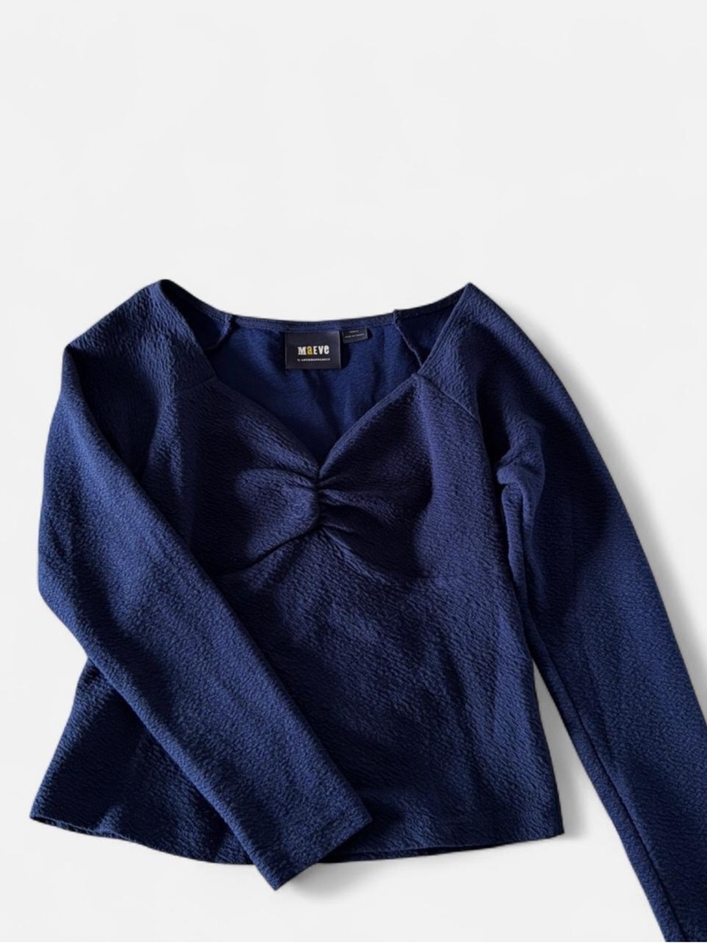 Anthropologie Navy Long-Sleeve Top